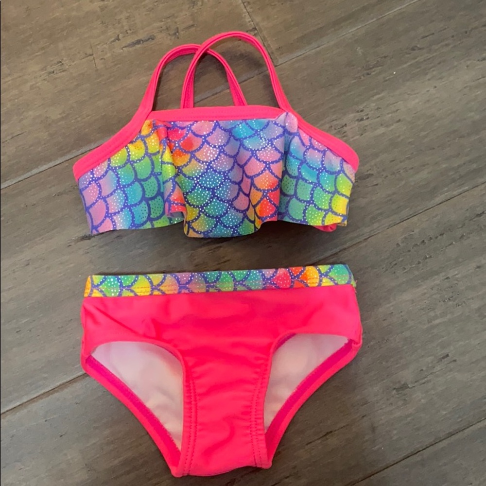 sparkly mermaid/hot pink swimsuit